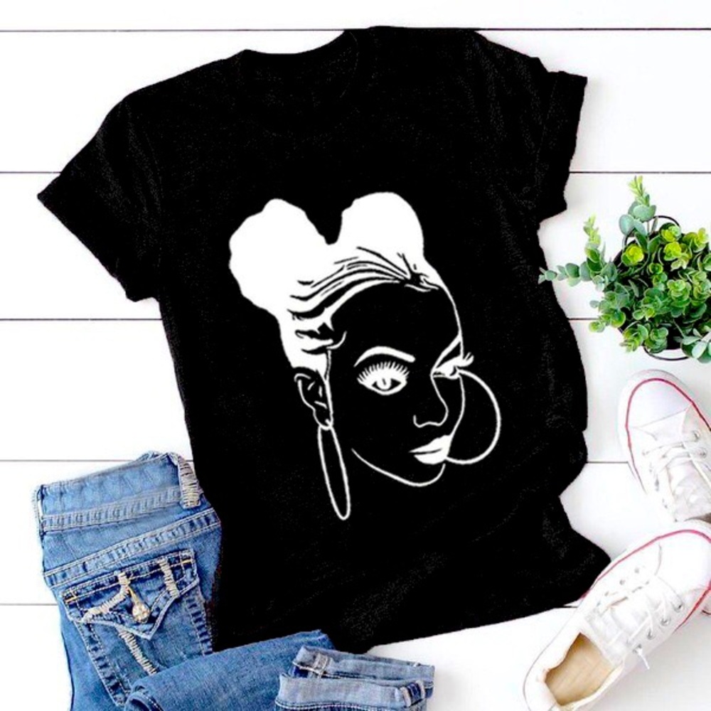 T shirt “sexy hoops and lashes “